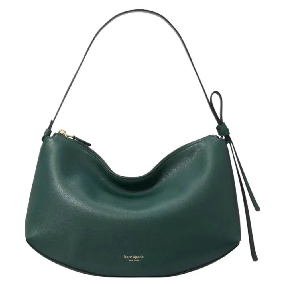 Kate Spade Loop Large Shoulder Bag Pebble Leather Midnight Green